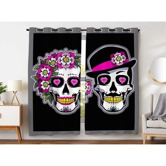 Bagues Couple Tête De Mort Grenat Rouge - Style Gothique - Argent 925 - Fait Main
