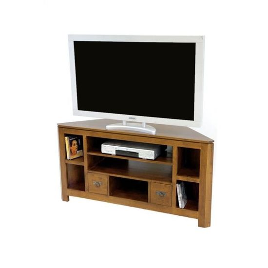 Ethnik Chic Meuble Tv Angle 2 Tiroirs Maya Chene Moyen Achat