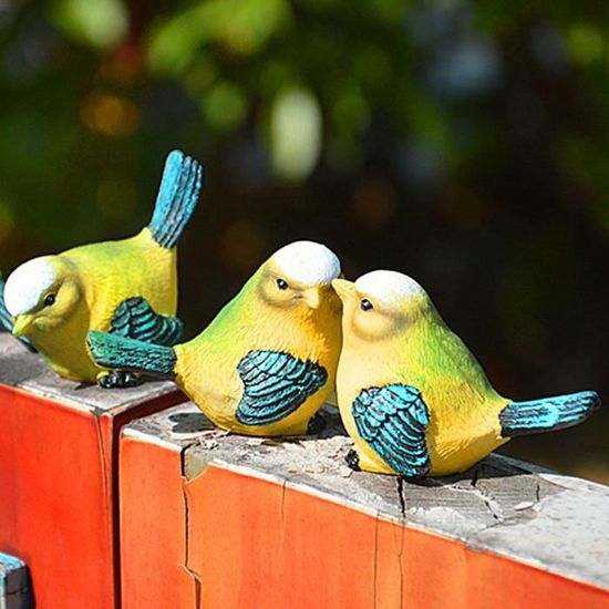 Décoration de jardin d'oiseaux en résine, animaux de décoration