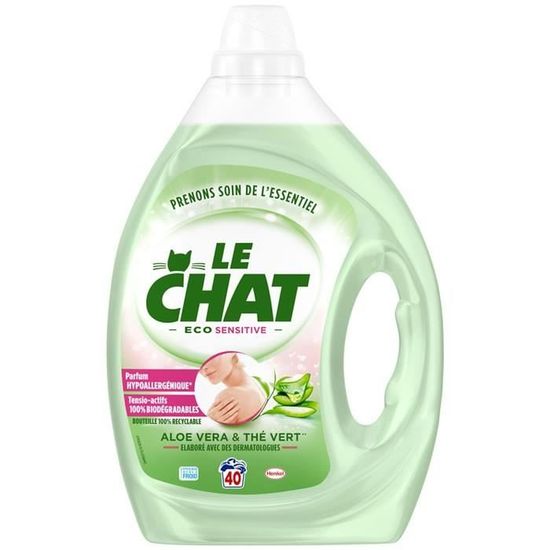 Lot De 5 Le Chat Eco Sensitive Lessive Liquide Aloe Vera The Vert 40 Lavages 2 L Achat Vente Lessive Cdiscount