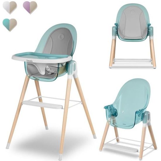 Chaise haute pour bébé Lionelo Maya - Vert - Réglable - Jusqu'à 25 kg