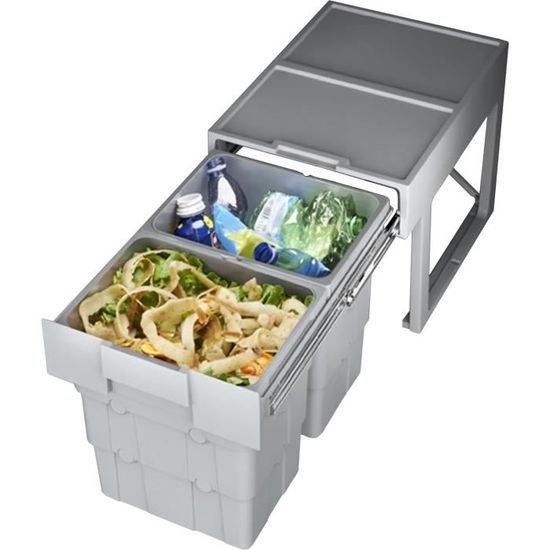 Kit Tri Déchets Curver - 2 X 10L + 6L - Poubelles De Cuisine Avec Couvercles