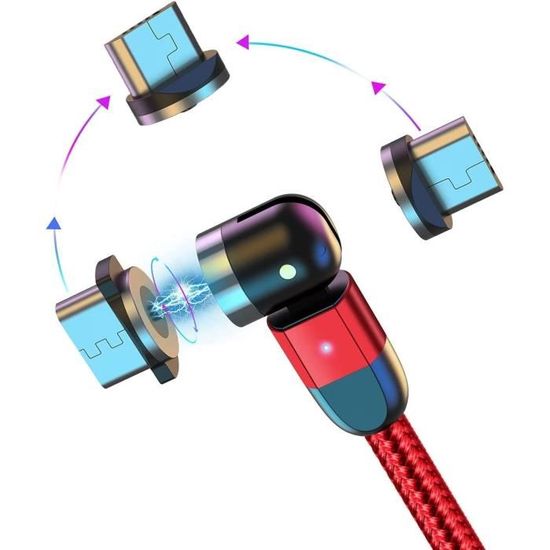 Statik GloBright Câble Lumineux Universel – Chargeur Magnétique Intelligent à Charge Rapide Avec Tresse En Nylon Durable – S'allume Dans L'obscurité