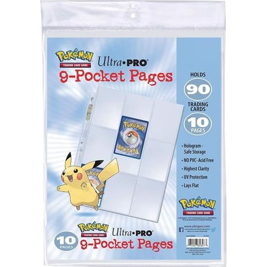 Pokemon Lot De 10 Feuilles De Classeur Pikachu Cartes A