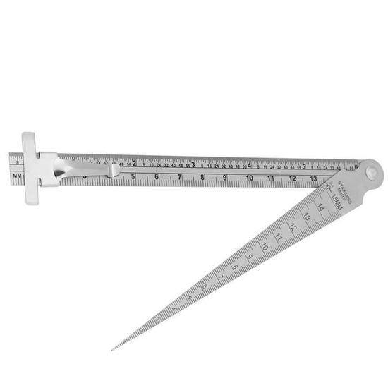Jauge D'épaisseur Incurvée En Acier Inoxydable - 16 Lamelles De 0.05 à 1.00 Mm - Pour Soudure, Ajustement, Tricot