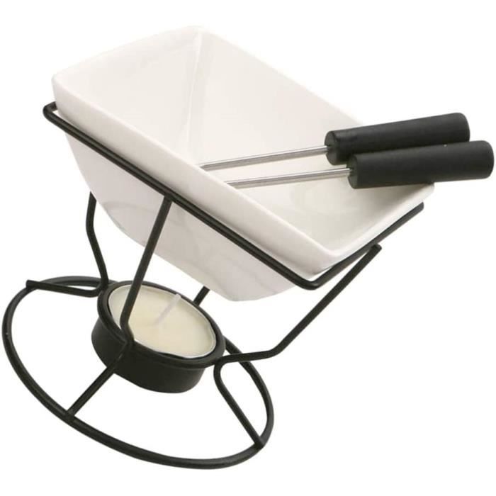 Mug à Fondue Au Chocolat En Céramique 130ml Avec 2 Fourchettes - Pot De Fonte Pour Chocolat, Beurre Et Fromage