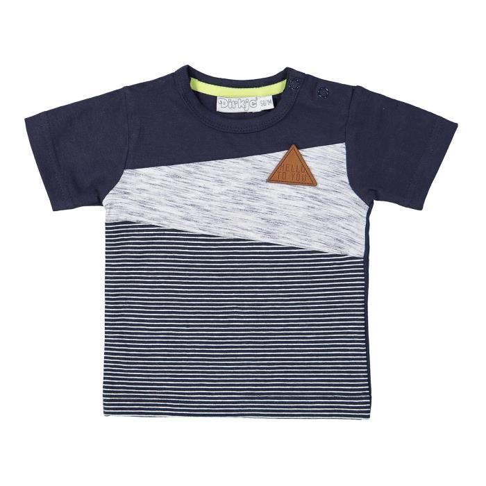 DIRKJE T-shirt Bleu Marine et Gris Bébé Garçon