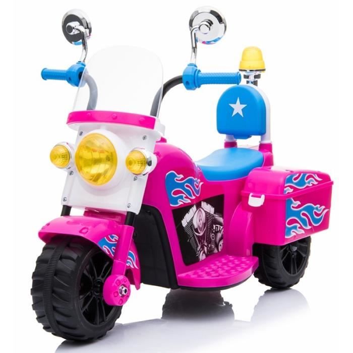 Moto de police Mini Rose - Moto électique pour enfant avec batterie
