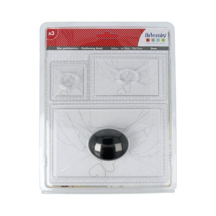 maxi lot 3 blocs acryliques de positionnement avec poignée 5x5cm 6x10cm 10x15cm 3mm d'épaisseur tampon clear stamp SCRAPBOOKING SCRA