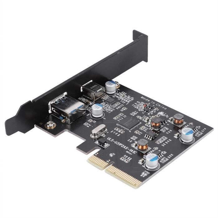 Lanqi Adaptateur De Carte Contrôleur D'Extension Pci Usb 10 Gbit - S Usb 3.1 De Type A Et De Type C