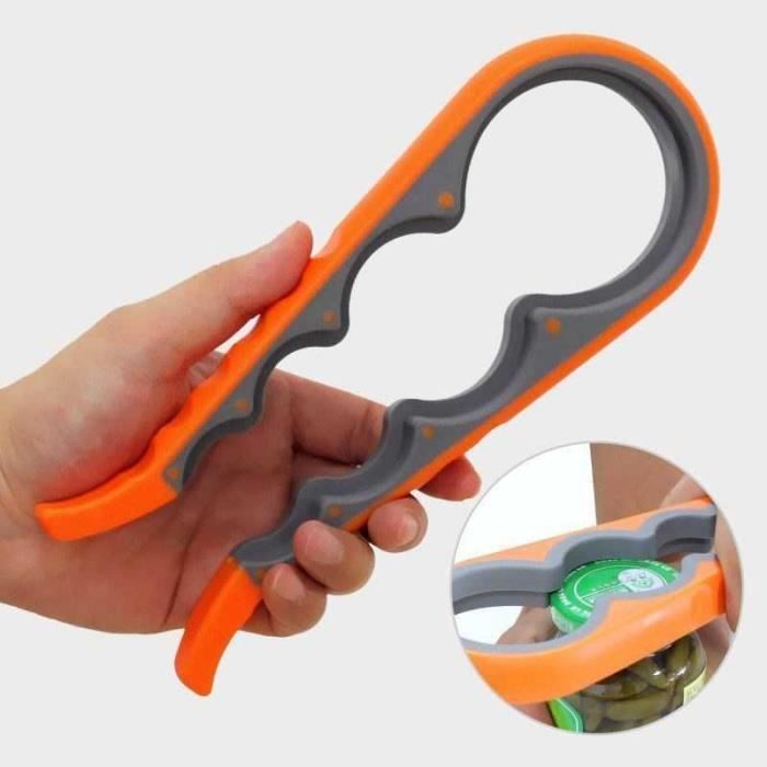 Ouvre-bouteille, Décapsuleur Multifonction Ouvre-boîtes, Gadgets de Cuisine Ouvre Bocal Manuel pour la Main Basse, Agées, Femmes