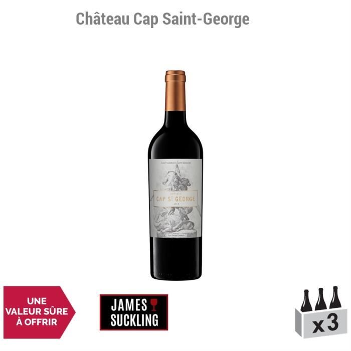 Château Cap Saint-George Rouge 2014 - Lot de 3x75cl - Appellation AOC Saint-Georges-Saint-Emilion - Vin Rouge de Bordeaux - 1*