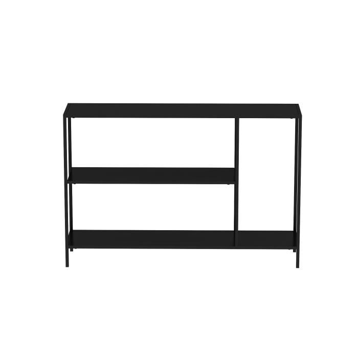 Table console industrielle acier RITA noir mat