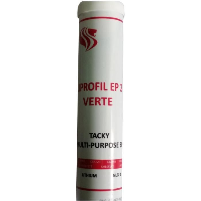 Cartouche de 400 gr de graisse verte Liprofil