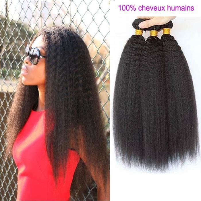 3 tissage cheveux humains vierges indienne 100g/pièce 7a couleur naturelle yaki hair 20pouces