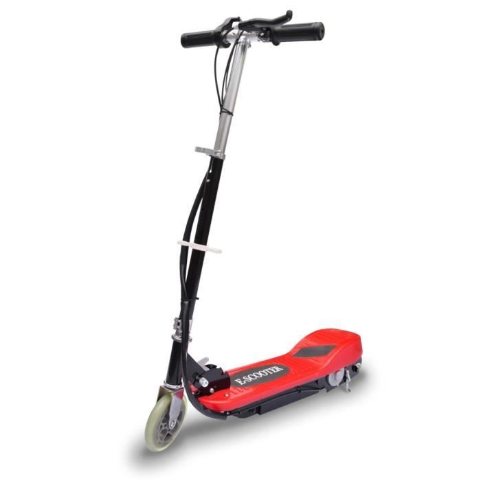 Trottinette Électrique - Adulte&Enfant à Partir De 6 Ans - Autonomie 1 Heure - 120 W&Vitesse Max 12 Km-h - Chargement 50kg - Rouge