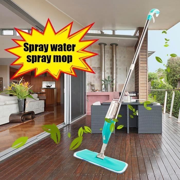 Mop - Hand-washing spray water spray tile special wood mop - wet and dry ground mop blue SA32305