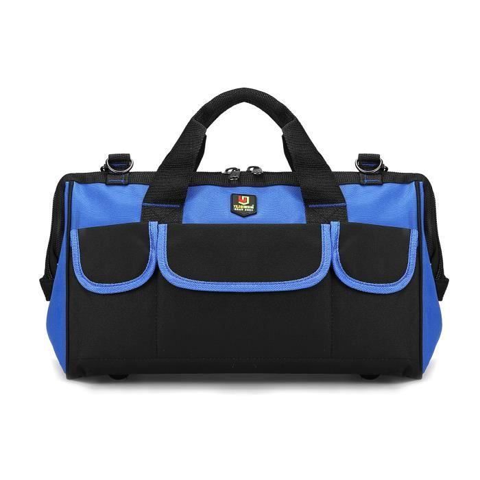Sac à Outils à Fond Rigide et à Ouverture Large Bleu 17 Pouces @YC