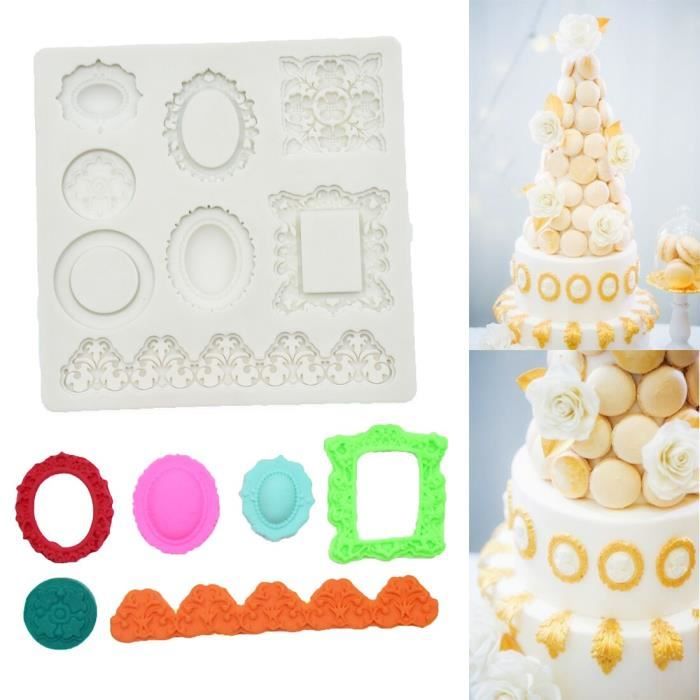 Moule à pain cadre rétro Silicone Bijoux en diamant forme rétro moule à savon au chocolat poêle à pâtisserie outils de décoratio