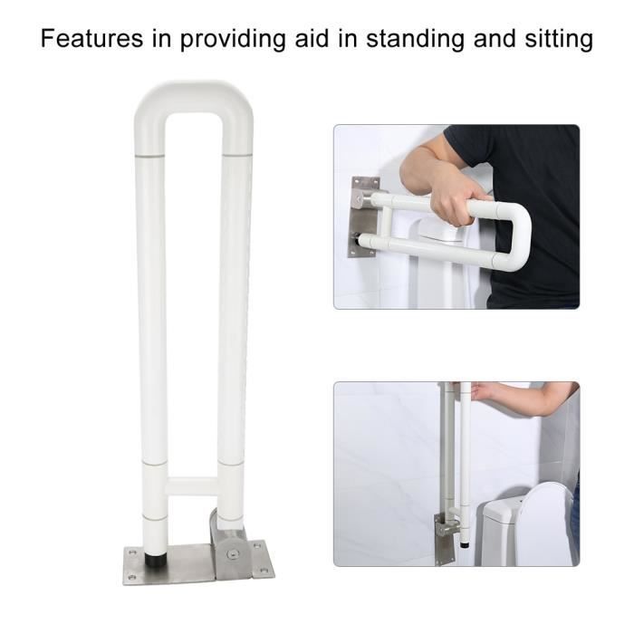 Barre d appui ,Double barre de sécurité pour salle de bain,Poignée d'aide de soutien de rail de sécurité de toilette rails