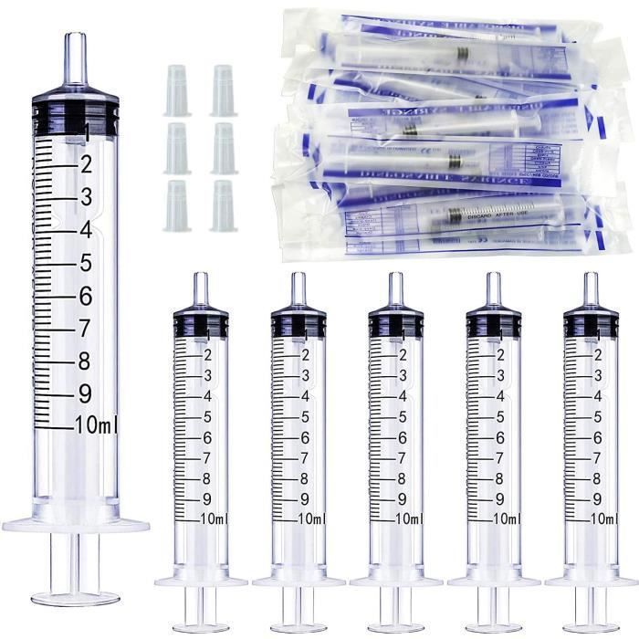 20pcs 10ml Seringue Stériles(Sans Aiguille) avec Casquettes,Jetables en Plastique Seringue,pour Nourrir Petit Animal avec des Alimen