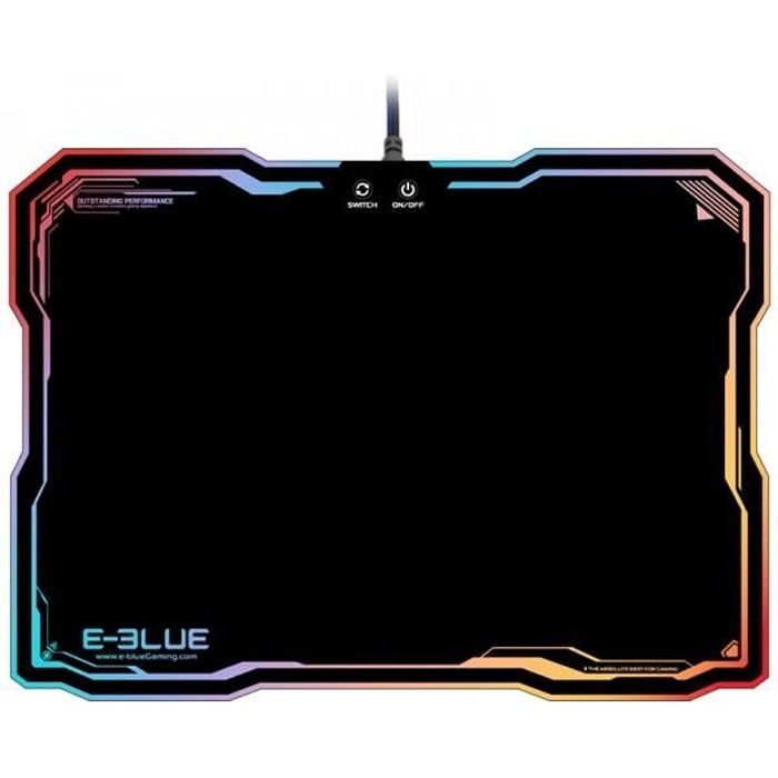 Tapis de souris Gamer avec rétro-éclairage RGB LED - E-BLUE - EMP013BKAA-IU