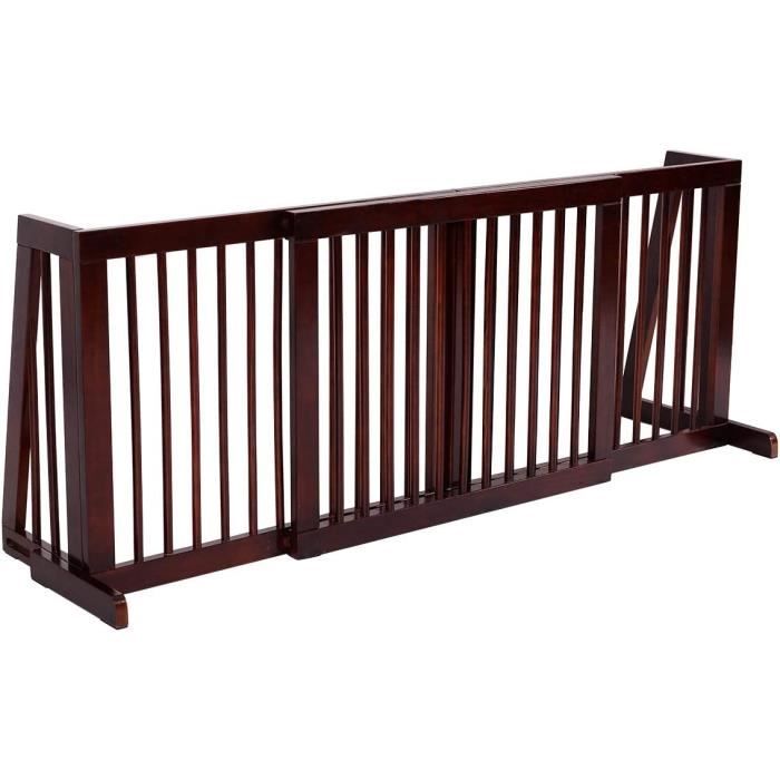 GOPLUS Barrière de Sécurité Pliable pour Chiens/Chiots/Animaux,Grille de Protection Extensible avec 3 Panneaux Télescopique