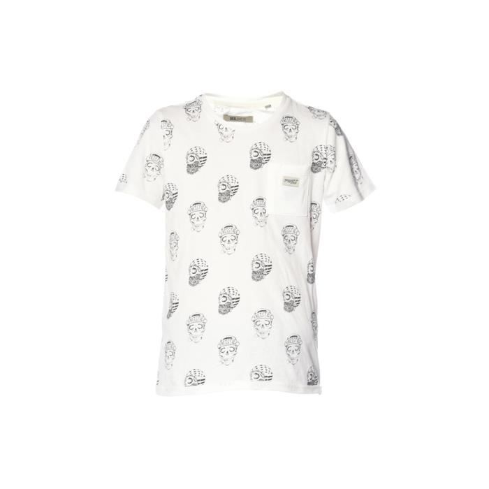 DEELUXE - SANGRIA T-shirt Blanc Manches Courtes Imprimé Tête de Mort - Garçon