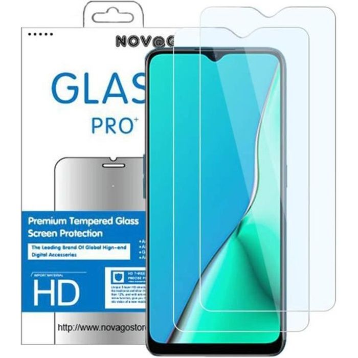Protection écran pour Oppo A9 2020 et Oppo A5 2020 - Lot de 2 Films en Verre trempé résistant Anti Choc et Anti Explosion d'écran