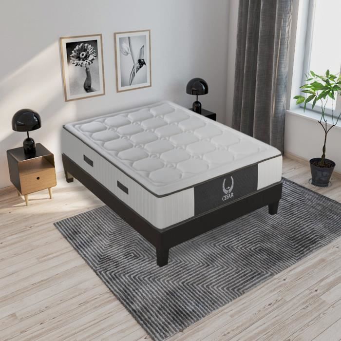 OLYMPE - Matelas César mousse à mémoire de forme - 2 places 160 x 200 cm Blanc