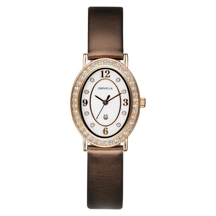 ORPHELIA - Montre Femmes - Quartz - Analogique - Bracelet en Cuir - Marron - 122-1714-13