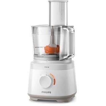 PHILIPS HR7320/00 Robot Multifonctions Daily 700 W - 19 fonctions - Disque inox - Bol 1,5L - Blanc