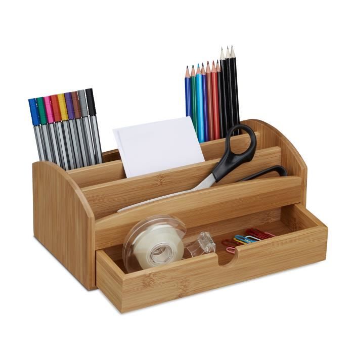 Relaxdays Bureau Organisateur Bamboo tiroir plateau - plat de service 10020247_0