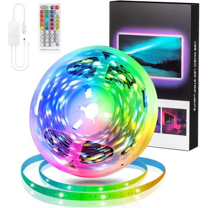 Stillcool® 5M Bande LED Lumières USB DIY RGB Changement de Couleur Musique sync 5050 Ruban 90LED avec Télécommande Décoration