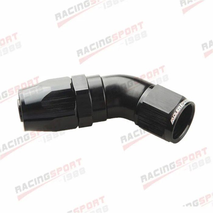 Raccord Aluminium AN6 Noir 180° - Pour Conduites Huile, Essence, Eau - 7