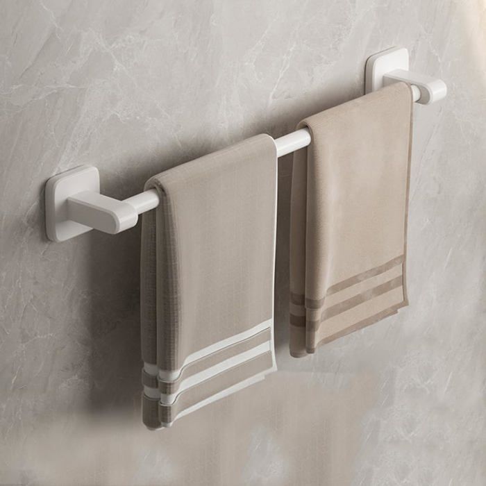 Lot De 2 Porte-serviettes Vintage Années 70 - Barres Murales Métal Argenté