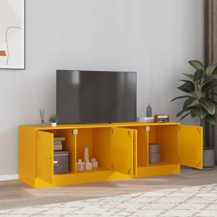 Meubles TV 2 pcs - UU - jaune moutarde - 67x39x44 cm - acier 84163812