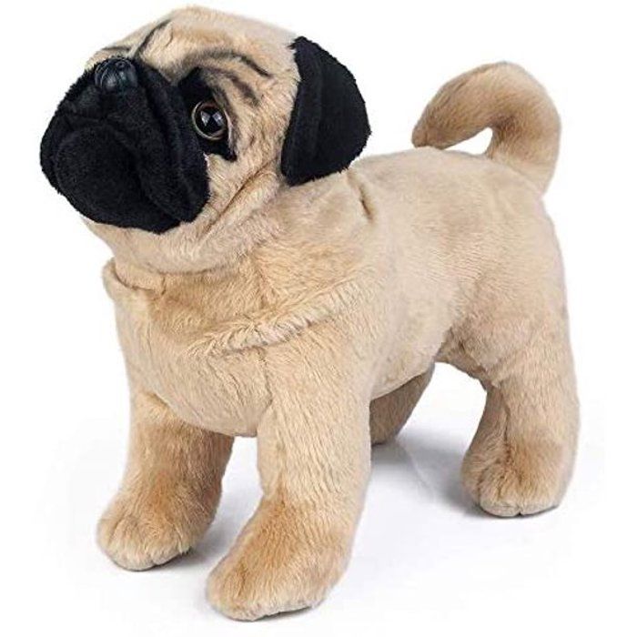 Meilleurs prix pour Chien carlin en peluche pour enfants, animal en peluche, chien en peluche 12,9 pouces, cadeaux pour enfants, jour de Noël,