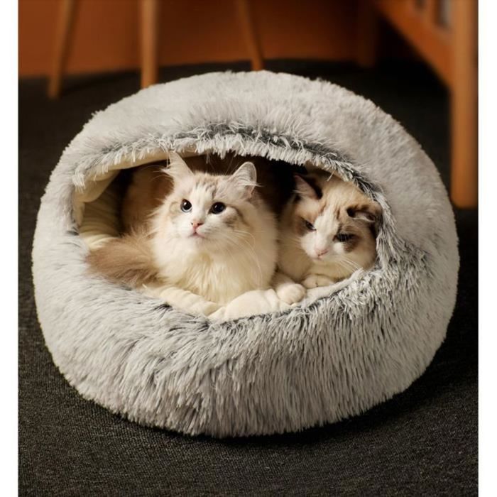 Lit de Chien Moelleux lit de Chat en Peluche lit pour Animal de Compagnie Chaud Doux canapé pour Animal de Compagnie lavable 50 cm