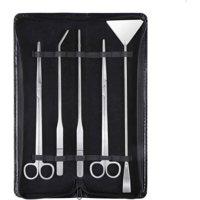 Meilleurs prix pour Aquarium Aquascaping Kit 5 en 1 INOX Aquarium Tank Plante Aquatique Outils Ensembles Pinces Ciseaux spatule.. YYV