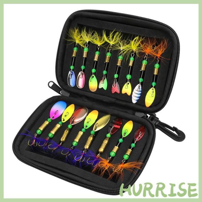 Leurres de cuillère 16 pcs cuillères de pêche leurre des appâts en métal sport materiel - B