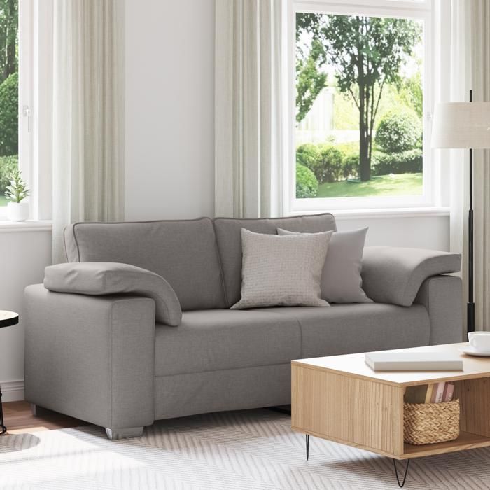 CLARENCE® Canapé damour - Canapé DOUBLE - Taupe 140 cm en Tissu LL2287
