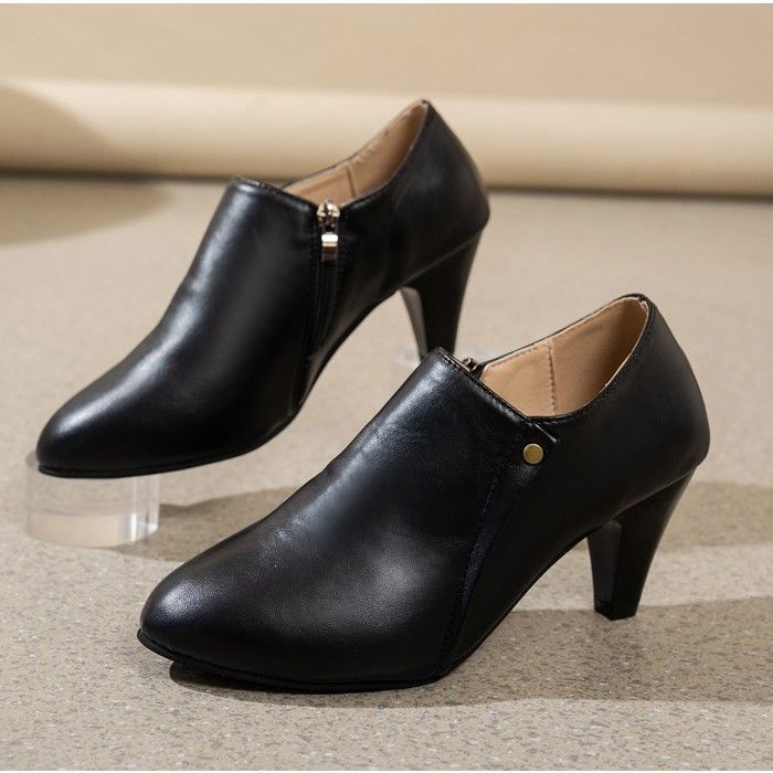 SHUZIA Bottes de plateforme à talon épais pour femmes avec fermeture