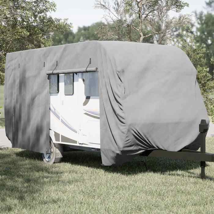 Housse de protection de caravane - vidaxl - 460x250x220 cm - Gris - Tissu non tissé - Protection UV - Hydrofuge