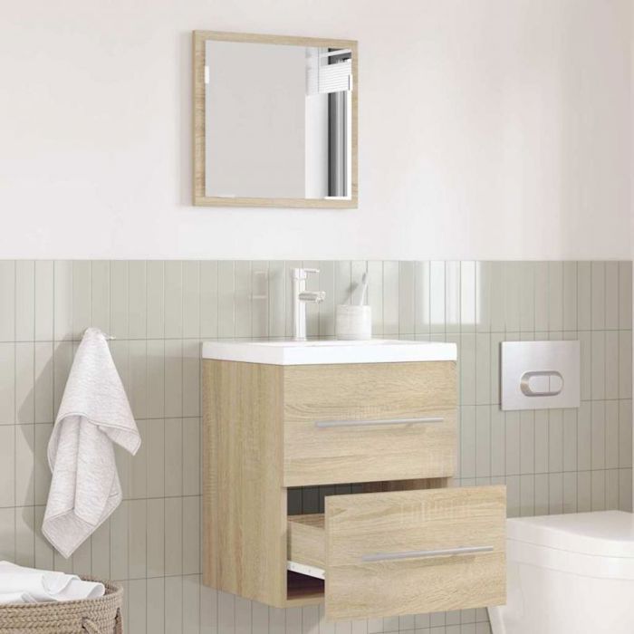 VidaXL Meuble bas de salle de bain marron 41 x 385 x 48 cm - tiroir et étagères bois dingénierie