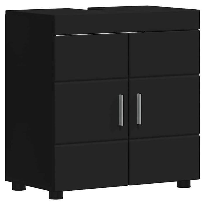 Ensemble de meubles de salle de bain - vidaXL - TULUM - Noir - 60x34x63 cm - Bois dingénierie - Finition mate