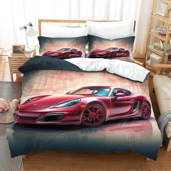 Draps de lit Porsches 911 Collection Ensembles de literie À motifs Doux Anti-décoloration Respirant Impression 3D Coloré  140*200cm