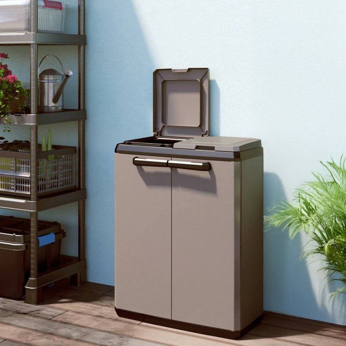 Poubelle Rimouski Dmora en Plastique Gris 39x68x85h cm