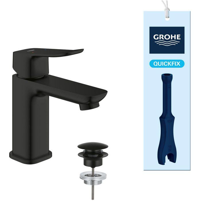 Mitigeur de lavabo - GROHE DICE - Taille S - Clic-clac - Noir mat