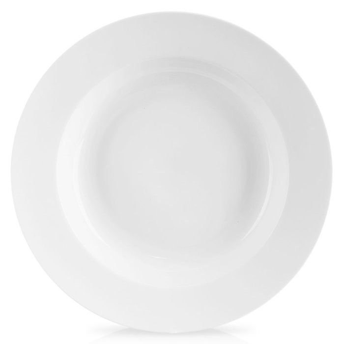 Assiette à dîner profonde en porcelaine - ORION - 24 5 cm - 350 ml - Blanche - Adaptée au lave-vaisselle Assiette à dîner profonde en porcelaine - ORION - 24 5 cm - 350 ml - Blanche - Adaptée au lave-vaisselle